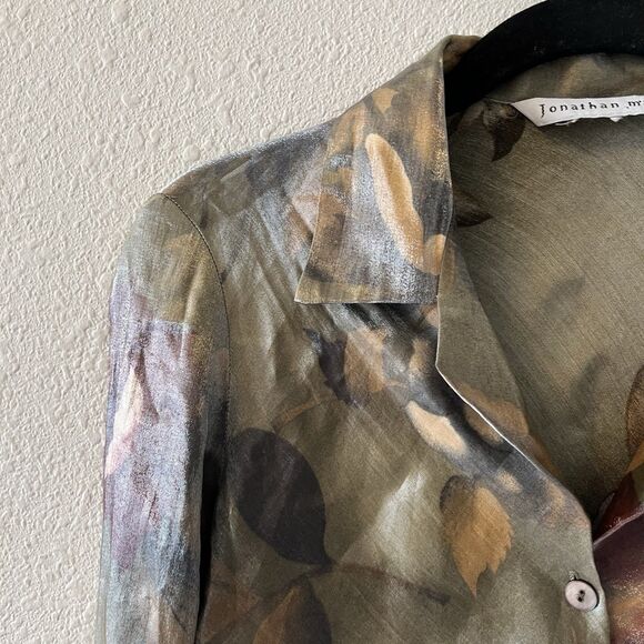 Vintage Jonathan Martin Top Womens XS/S Satiny Button Up Fairy Romantic 90's Y2K - Picture 4 of 16